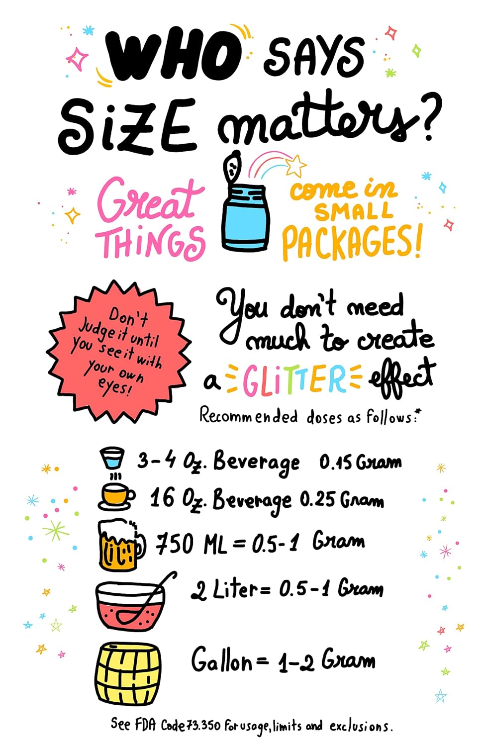 Edible Glitter for Drinks Orange - food compliant Shimmer Dust for Cocktails Halloween Birthday Party Fall Wedding Beverages