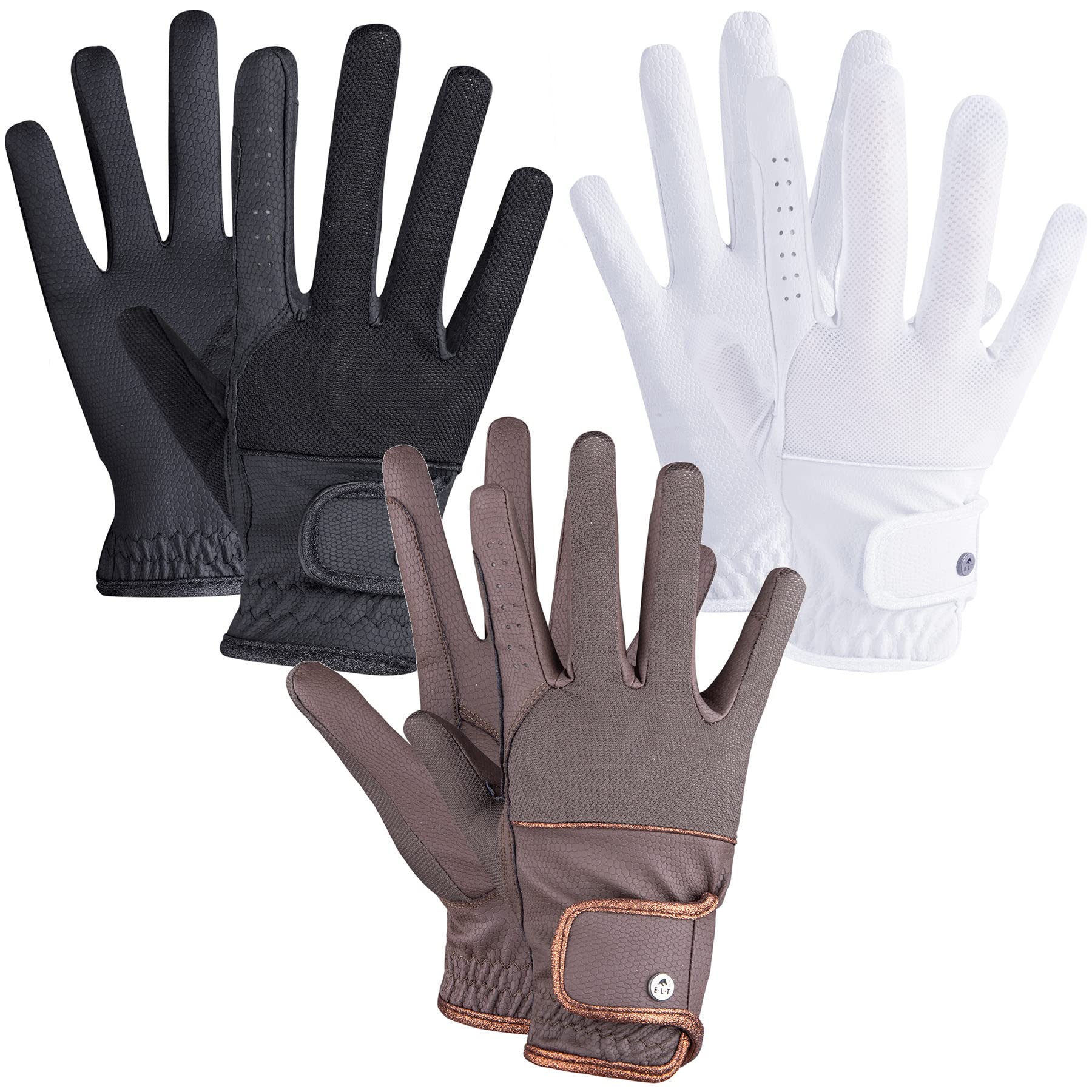 Estelle - Guantes de equitación para mujer, color blanco