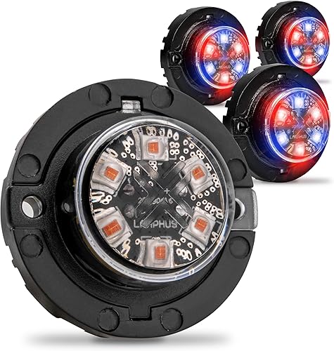 Lamphus SnakeEye III - Luz estroboscópica de posición oculta SAE Clase 1 IP67 Impermeable 72 Modos de flash Función TBT Luces de advertencia de