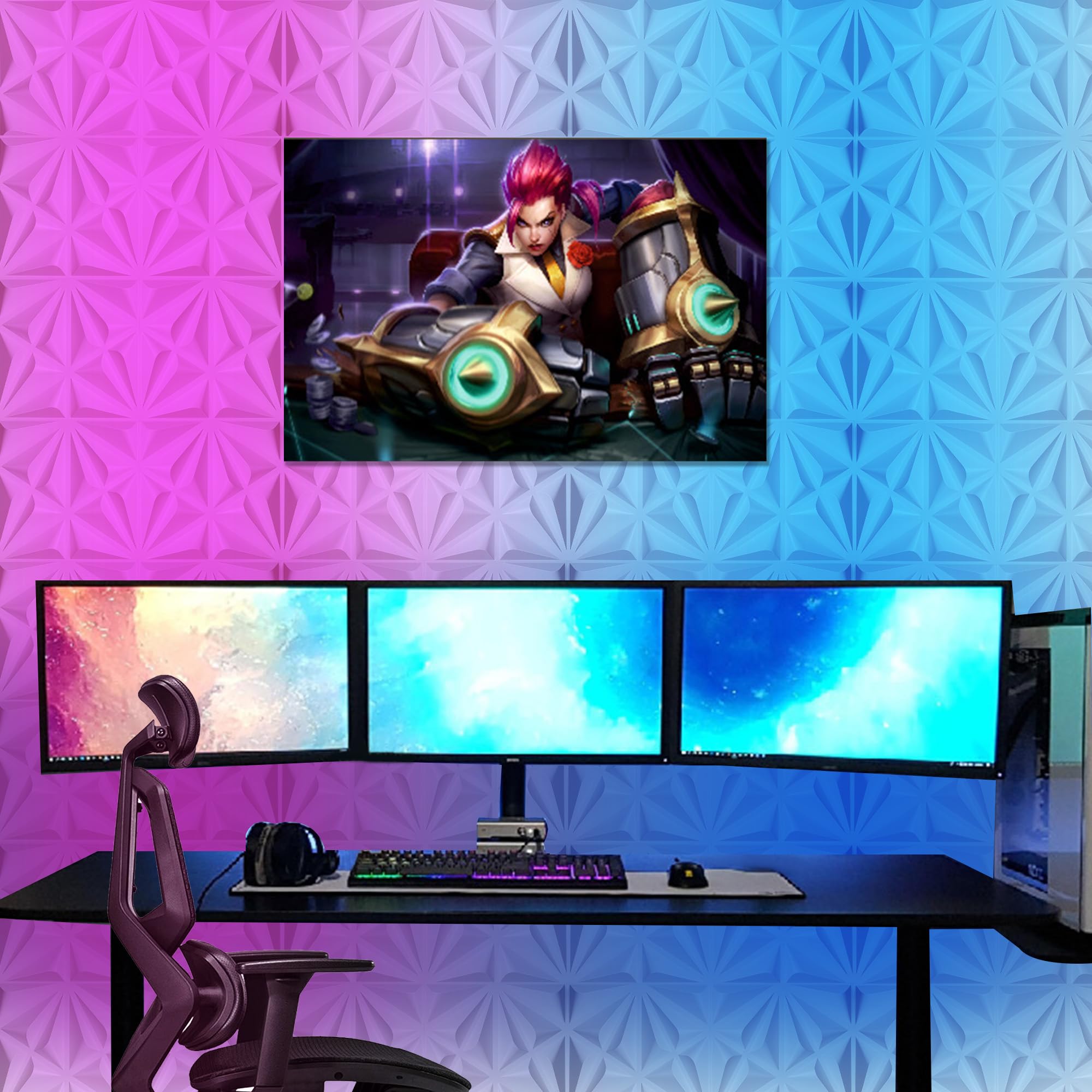 Condition photo showing New/Like New for 33 Pack 3D Wall Panels for Interior Wall Decor, Accent Wall Peel and Stick, Design Accent Wall Panels White, 12''x12'' 3D Wall Panels for Gaming Room, Bedroom,TV Background,Home Renovation