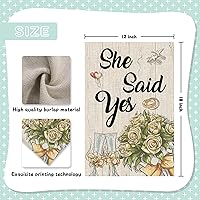 Vista 2 de INNORU Bandera de jardín con texto en inglés "She Said Yes", letrero de jardín para fiesta de boda, novia para ser, fiesta de despedida de soltera