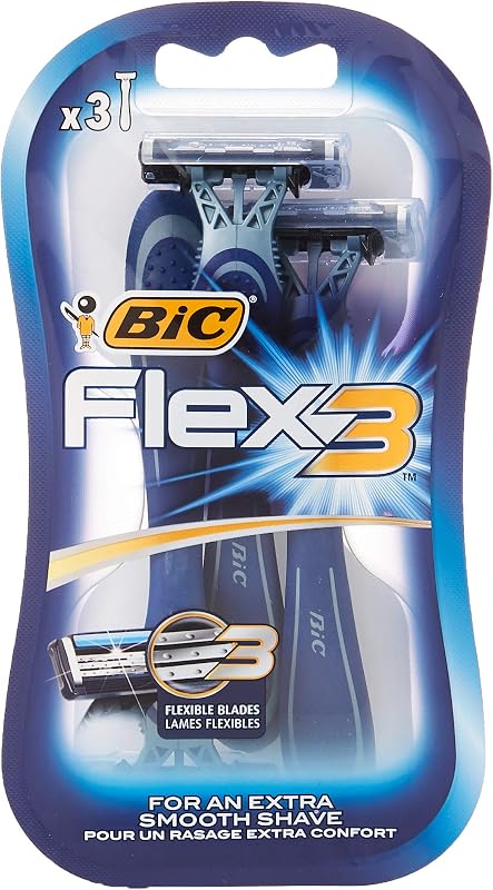 Aparelhos de barbear descartáveis BIC Flex 3 Comfort com 3 lâminas, pacote com 3
