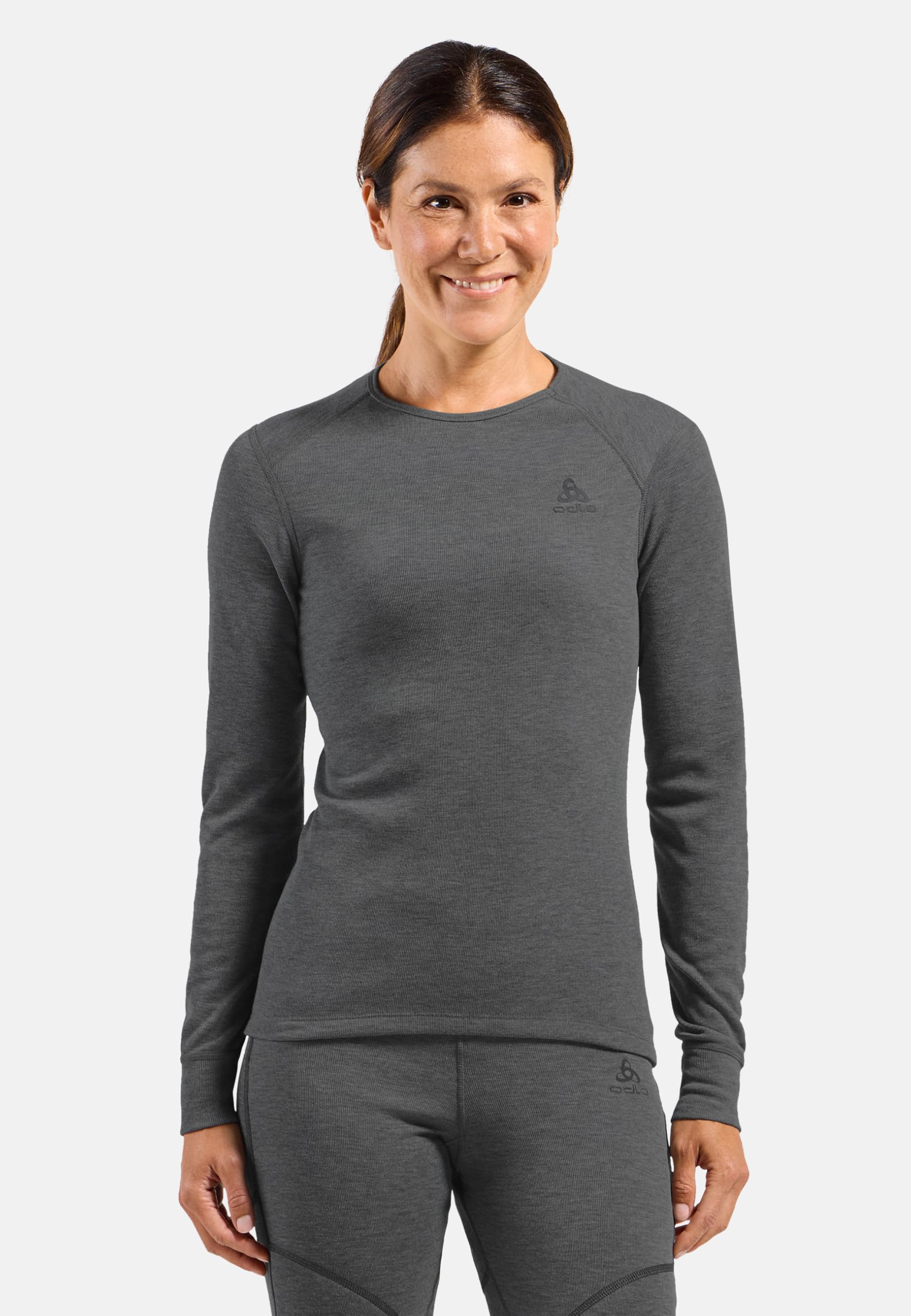 Odlo Thermounterwäsche Merino 200 | Merino Unterwäsche für Herren | Langarm-Thermoshirt mit Kragen und Reißverschluss