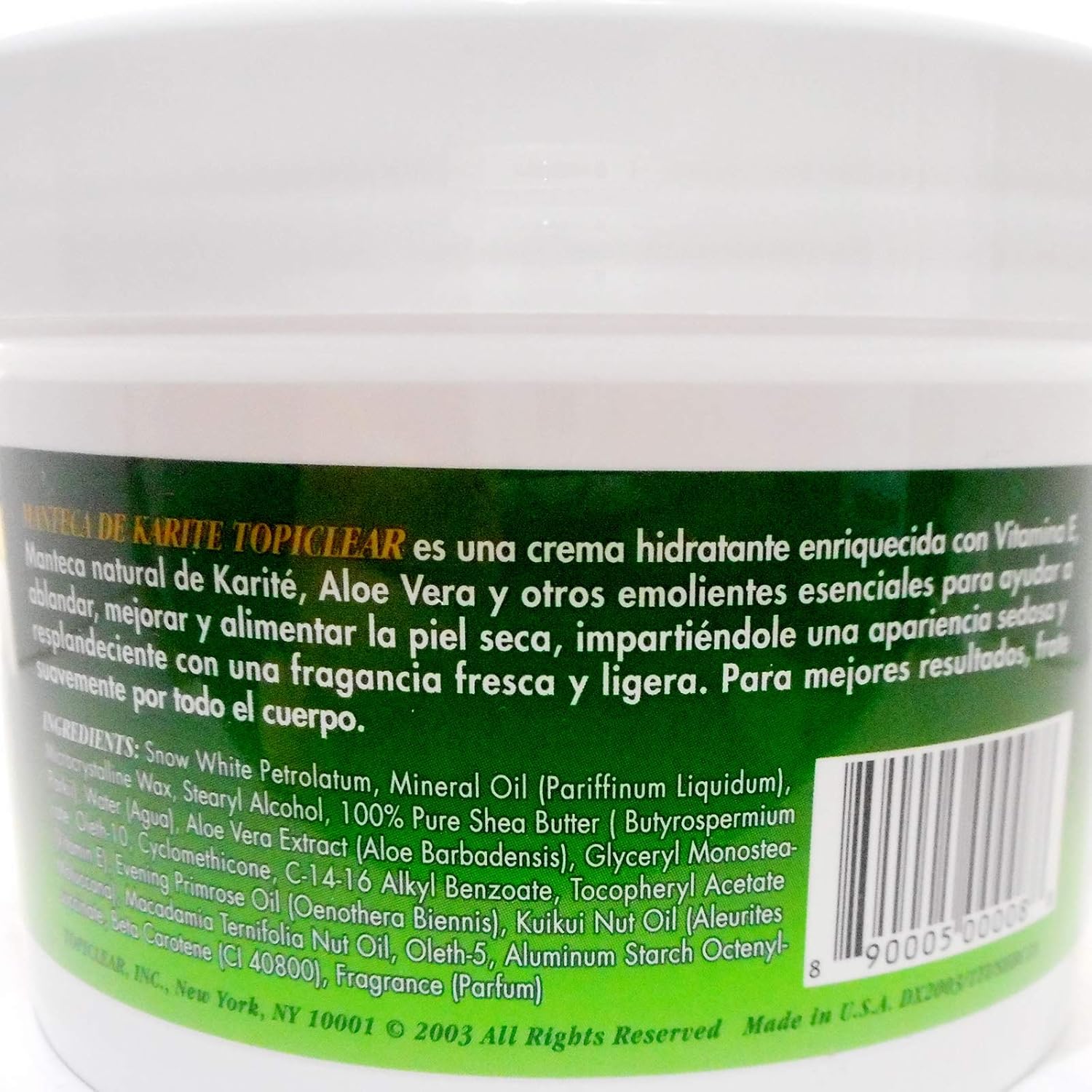 Topiclear Shea Butter Creme with Vitamin E & Aloe Vera 18 oz