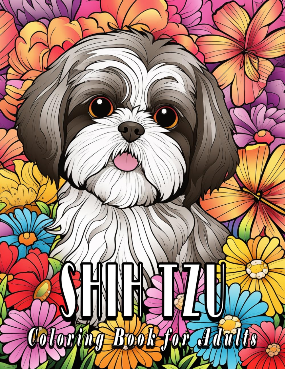 Shih Tzu Coloring Book for Adults: Unique Designs to...