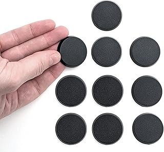 Stonehaven Miniatures 10PK - Blank Miniature Bases, 32mm Diameter - Designed for 28mm Scale Tabletop War Game Miniatures - Plastic, Black
