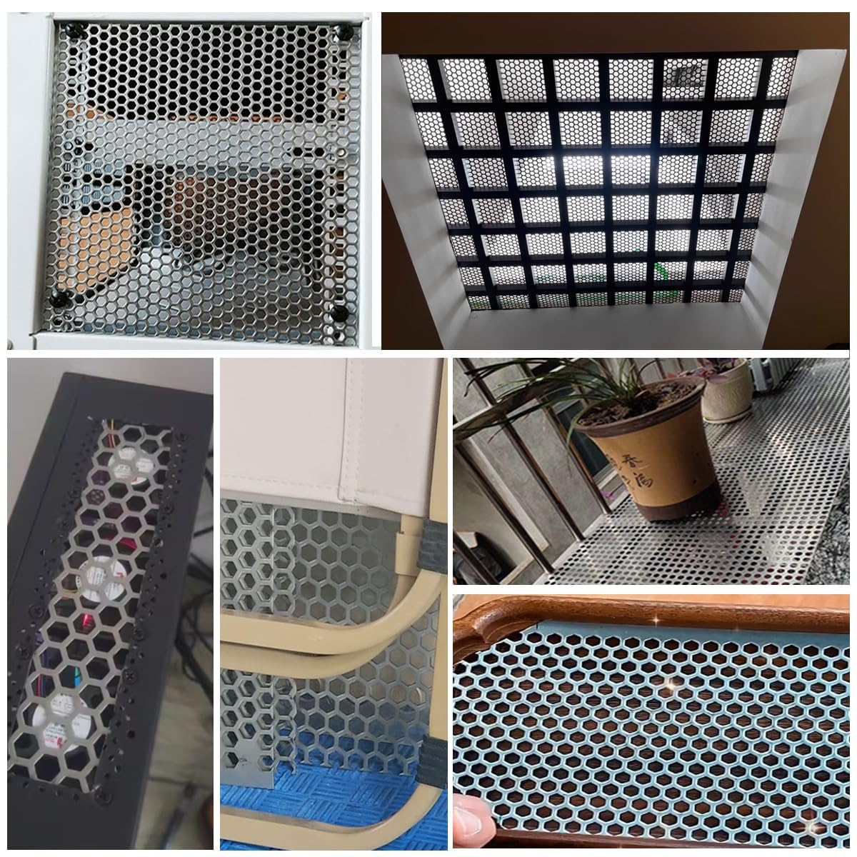 Amazon.co.jp: 304ステンレス鋼 穴あき金属メッシュシート 六角穴 装飾