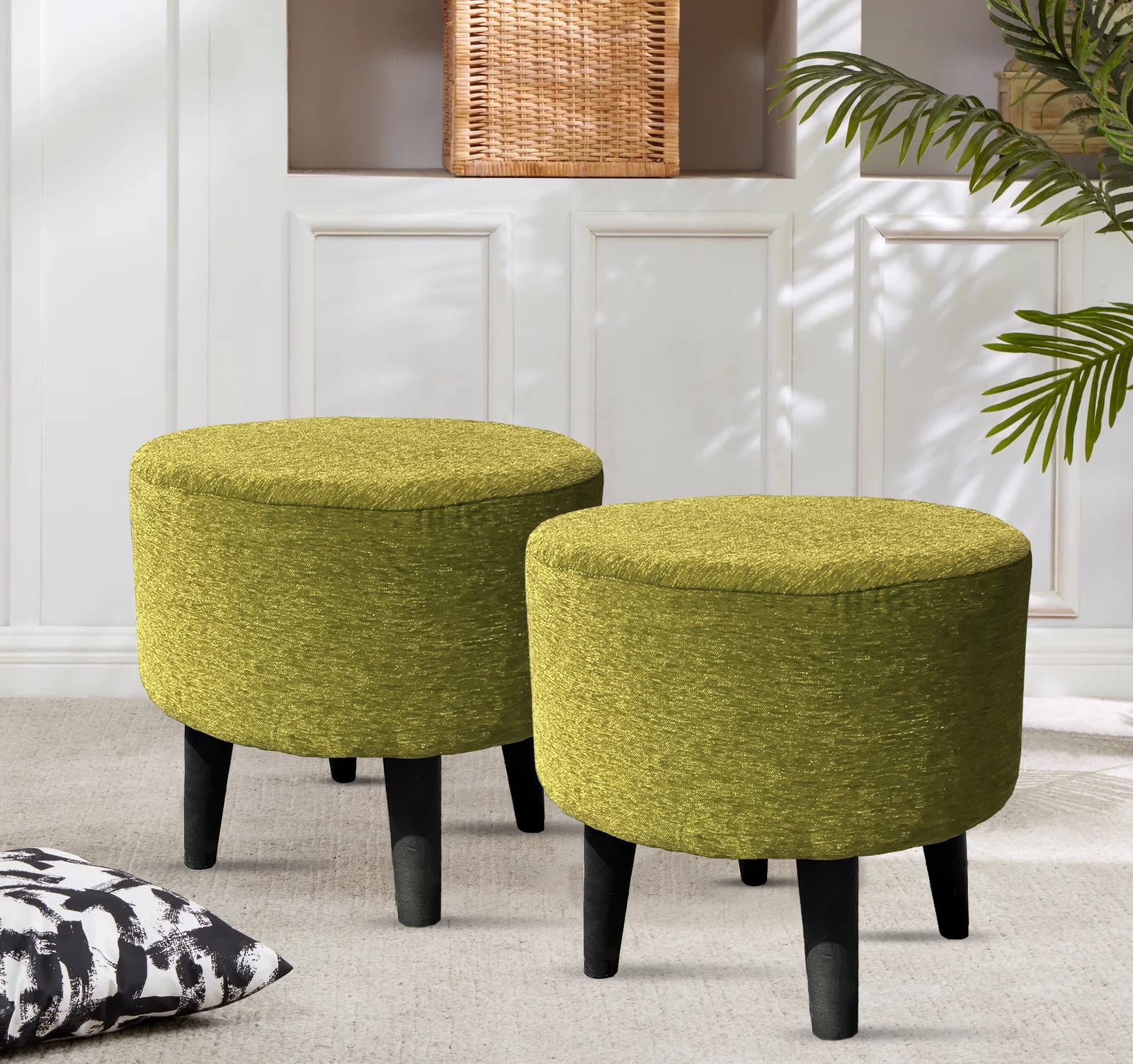Homeaccex Ottoman Stool for Living Room Furniture - Ottoman pouffes for Sitting Set of 2 Room dcor puffies- Puffy Stool and footstools (14" inch Height Green) (B0B2DKDGFR) Amazon Price History, Amazon Price Tracker