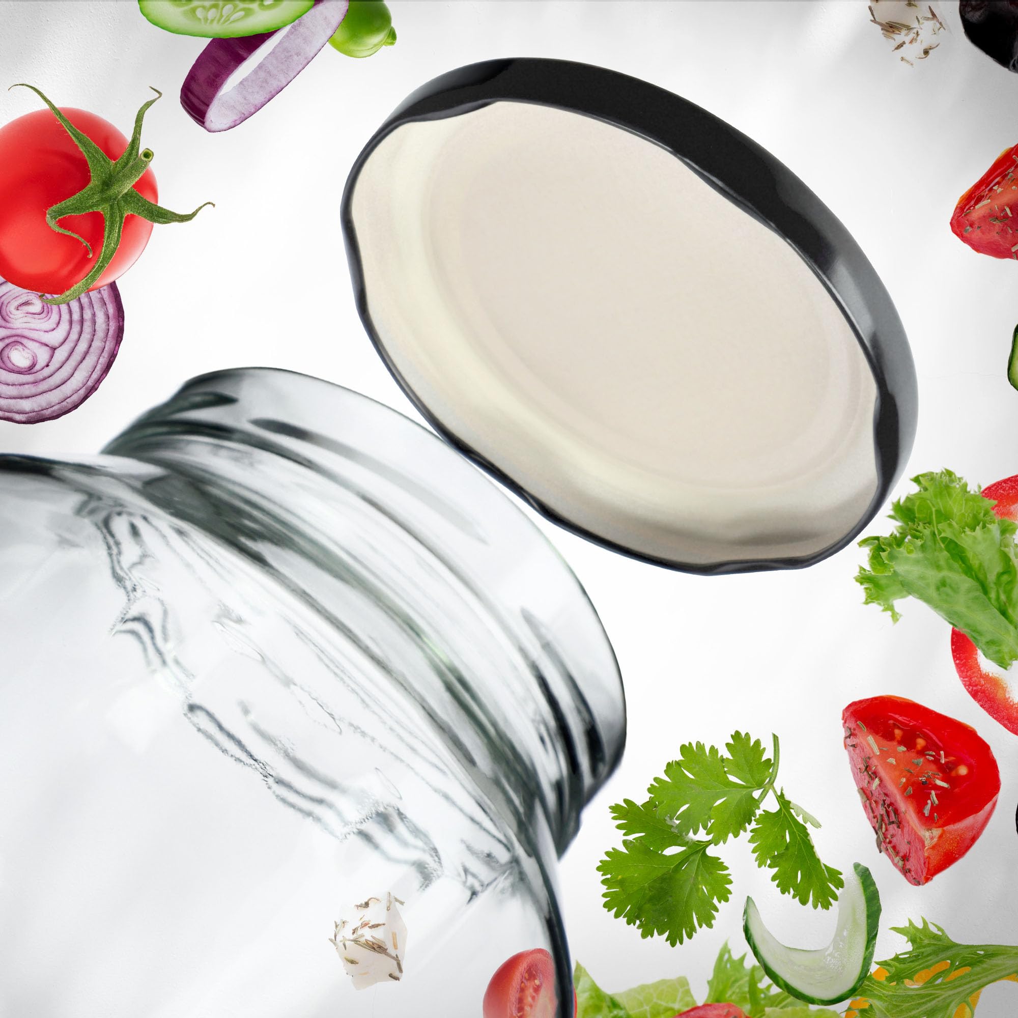 KADAX Set di 100 coperchi a Vite Twist-off Ø66 mm Nero Opaco – coperchi di Ricambio in Metallo per barattoli 200-350ml per marmellate, Miele e spezie, Chiusura ermetica