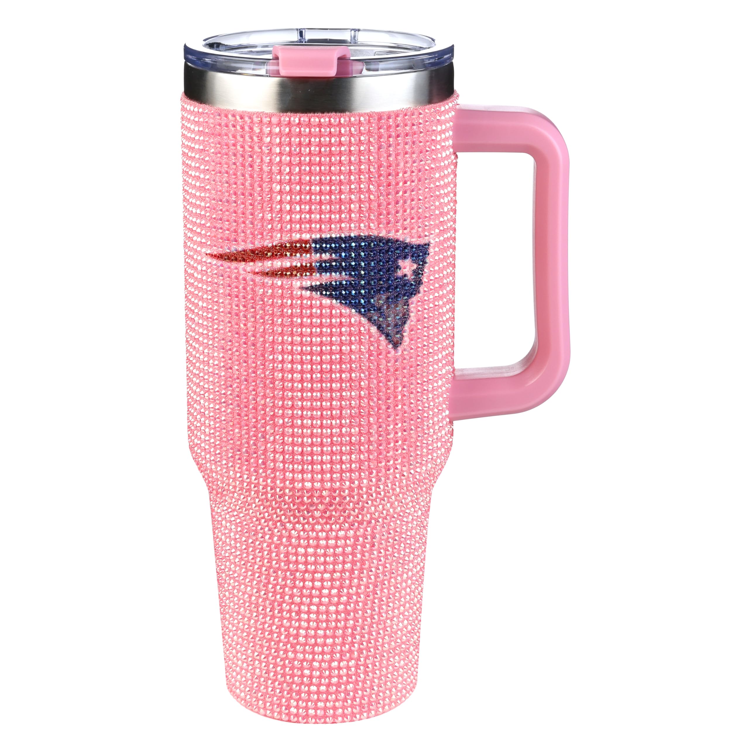 The Memory Company Officially Licensed 40oz Pink Bling Game Day Tumbler, New England Patriots