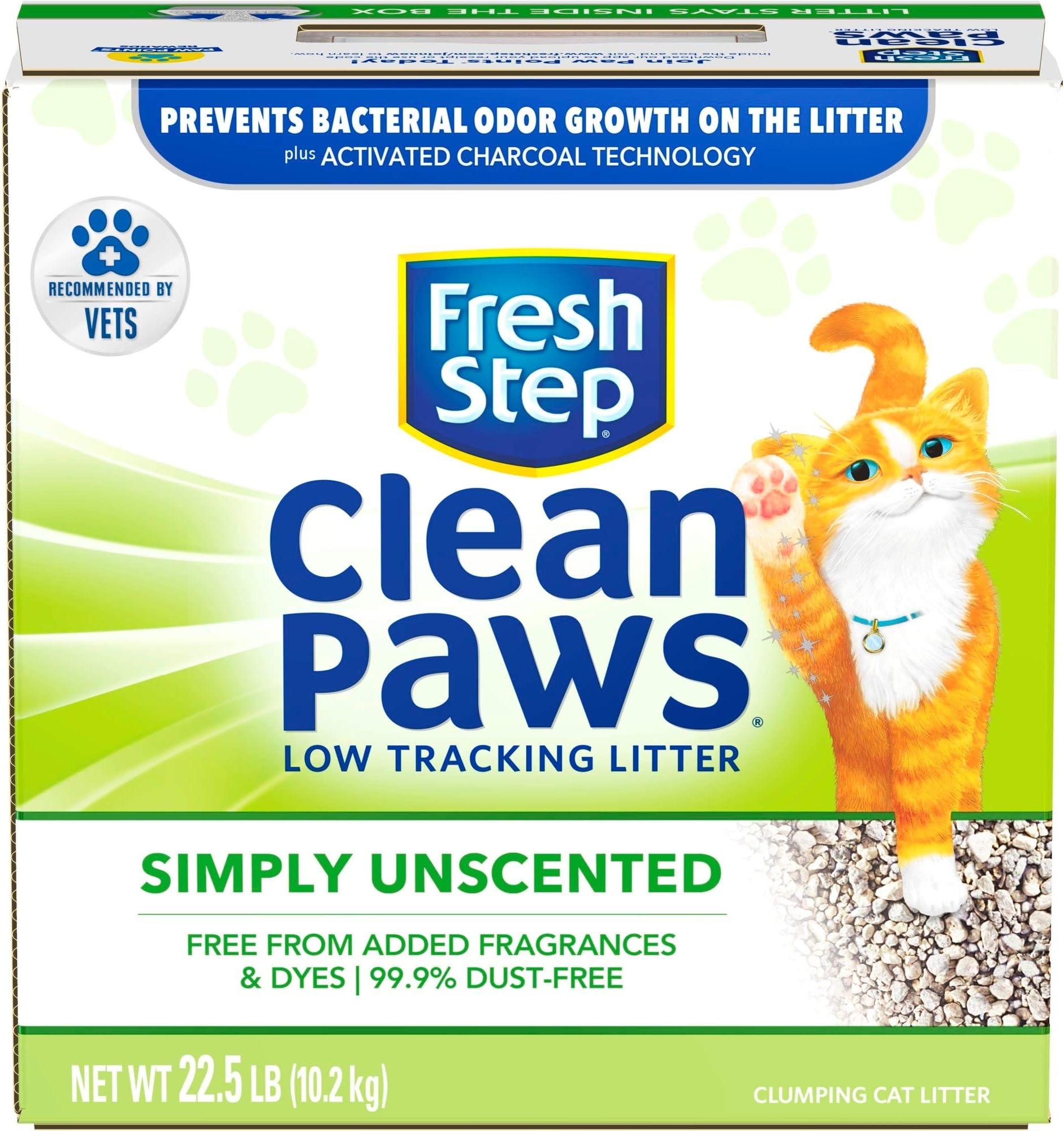 Fresh Step Clean Paws Simply Unscented Clumping Cat Litter