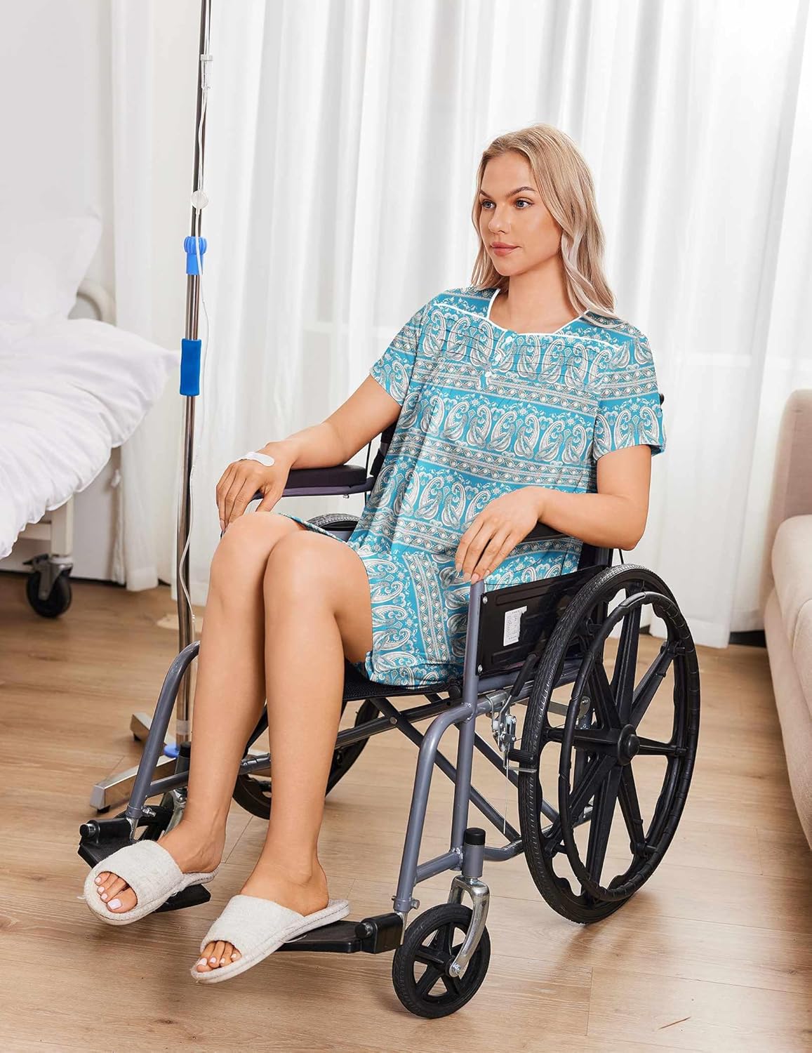 Deyeek Post Shoulder Surgery Dress Women Side Full Tear Away After Rotator Cuff Chemo Dialysis Port Adaptive Clothing - Image 2