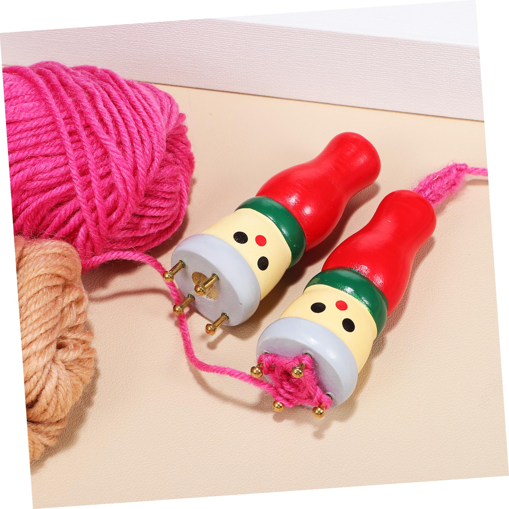 BRIGHTFUFU 4Pcs Wooden Doll Making Kit with Accessories Knitting Looms for Craft Starters and Daughters for Knitting Projects