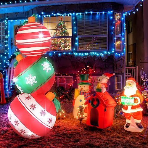 Miniatura 6 de Inflables de Navidad de 6 pies para decoración al aire libre, decoraciones de patio inflables de Navidad con luces LED integradas para exteriores,