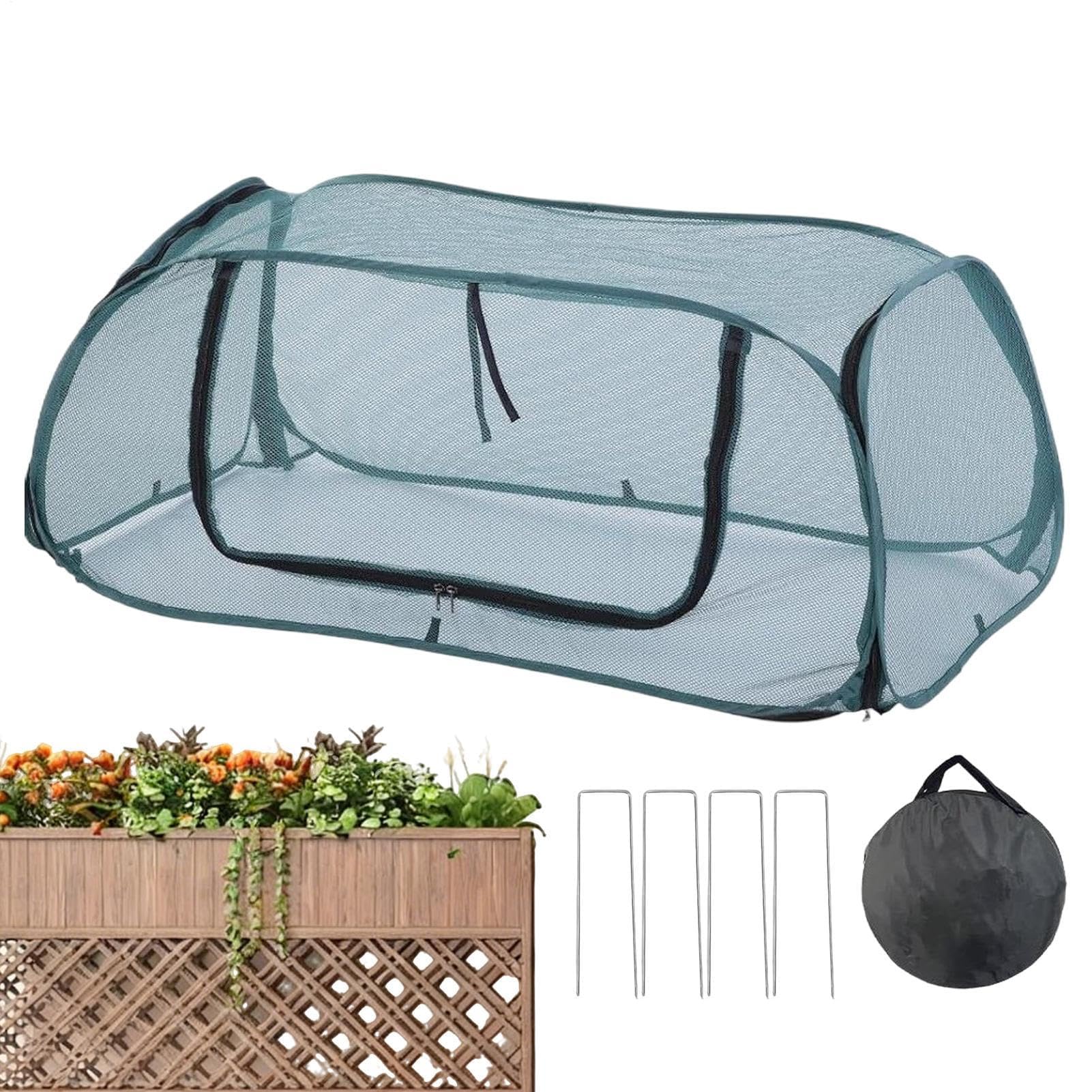 Pokrowce ogrodowe na podwyższone rabatki, 110 x 40 x 40 cm, siatka na rośliny, na zewnątrz, ochrona warzyw i kwiatów, idealna do ochrony pomidorów i sadzonek