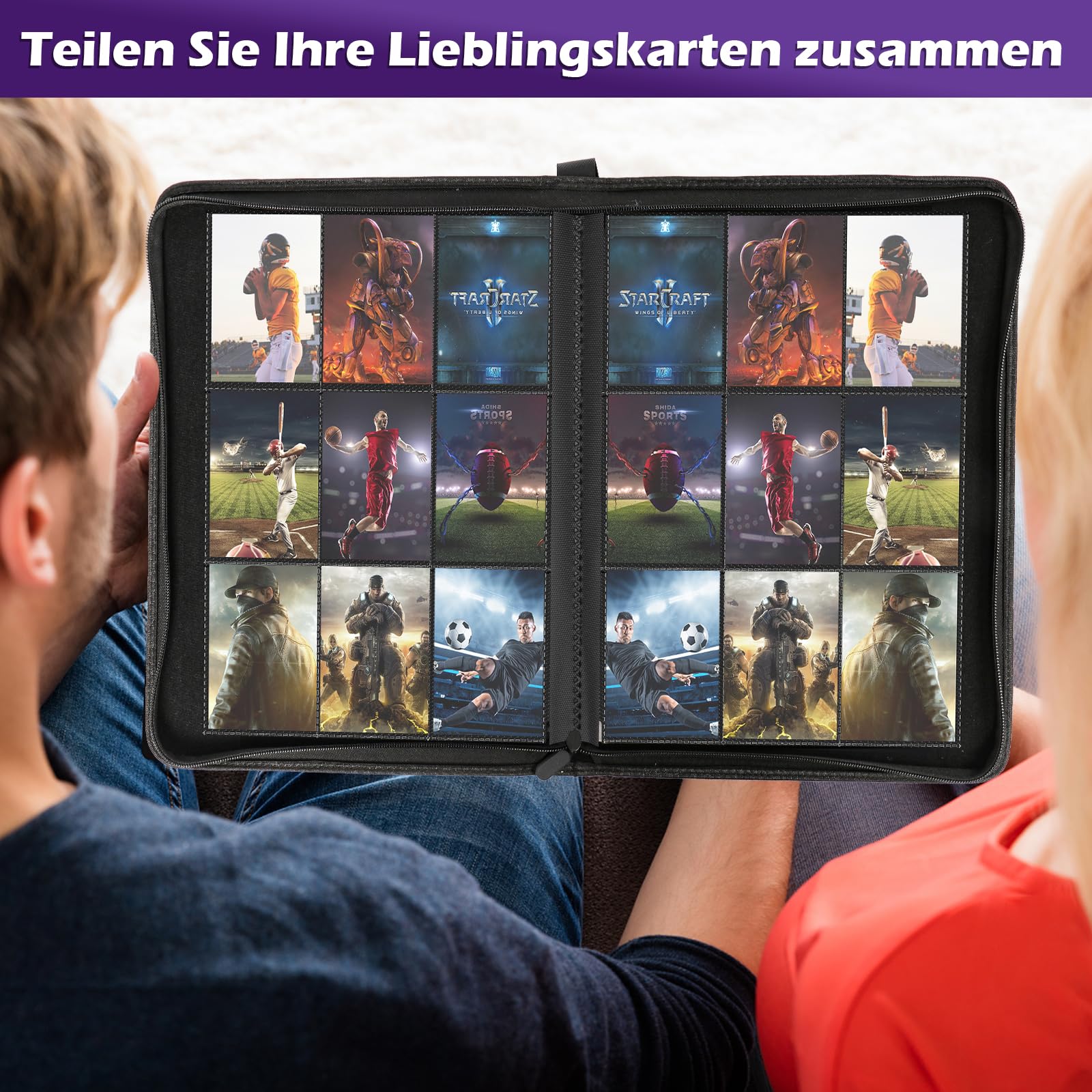 Sammelkarten Album 540 Karten - Wasserdichter Ordner Mit Reißverschluss Für TCG Karten