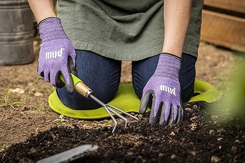 Miniatura 6 de Mud Grip Women's Nylon Seamless Knit Shell Water Resistant Dotted Nitrile Palm Gardening Gloves