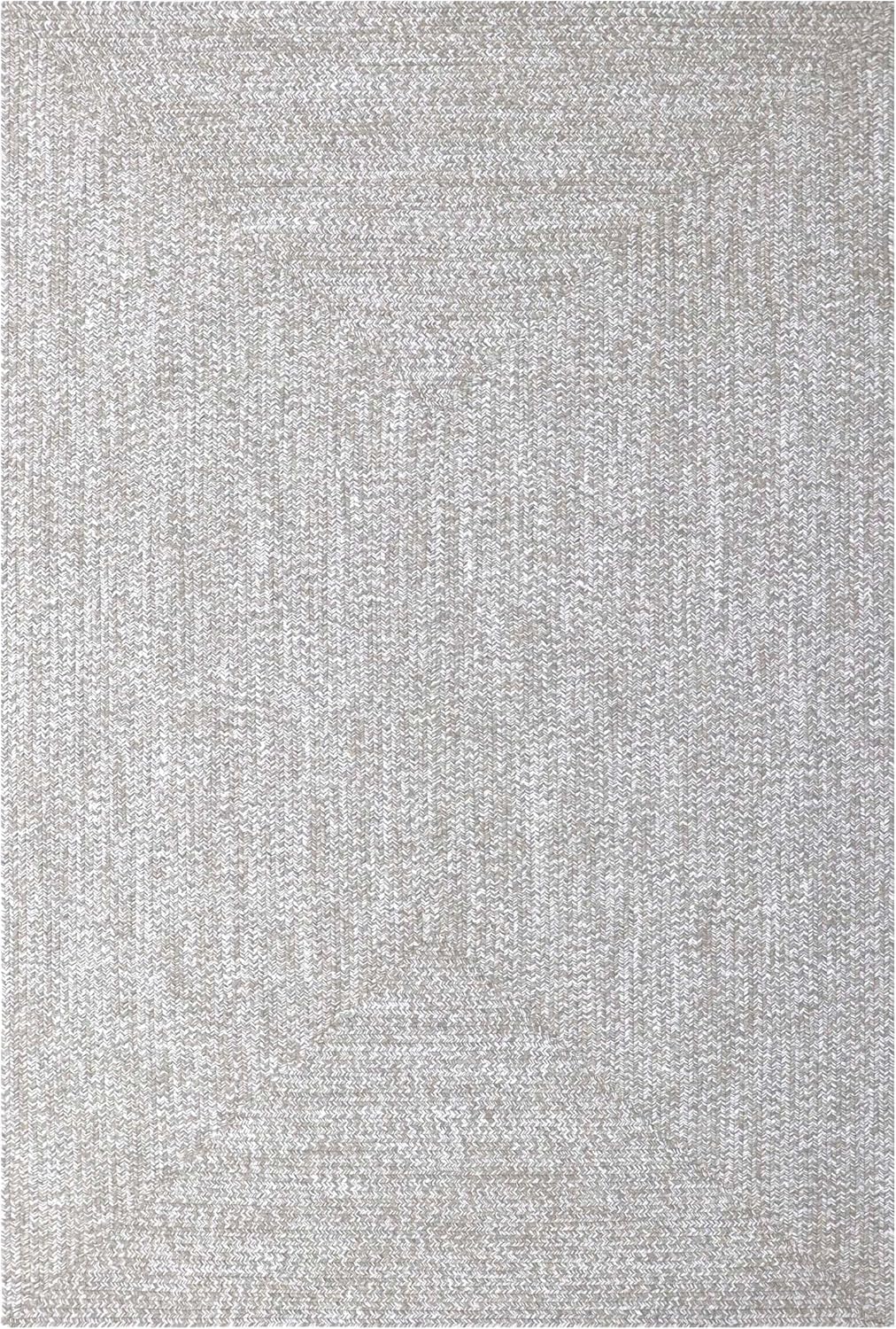Superior Indoor Outdoor Braided Area Rug, Reversible Dual-Tone Home Floor Decor for Kitchen, Entryway, Patio, Front Porch, Deck, Modern, Boho, Farmhouse Style, 5' x 8' Oval, Canvas/White