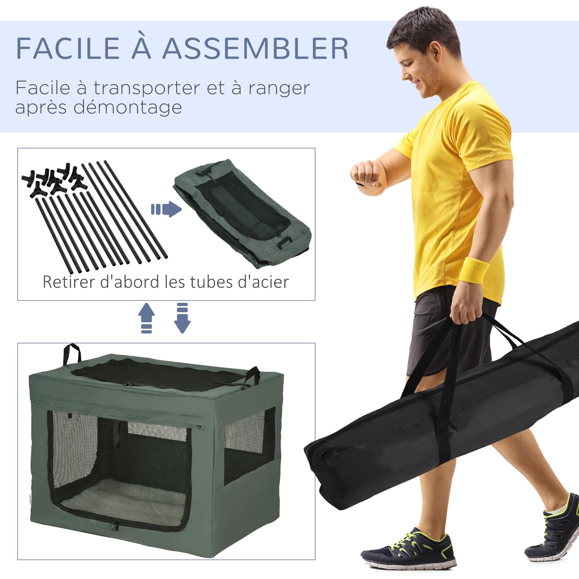 PawHut Sac de transport pour animaux de compagnie sac à main pliable et portable ouverture supérieure tissu en maille respirant gris noir | France PawHut Sac de transport pour animaux de compagnie sac à main pliable et portable ouverture supérieure tissu en maille respirant gris noir | France