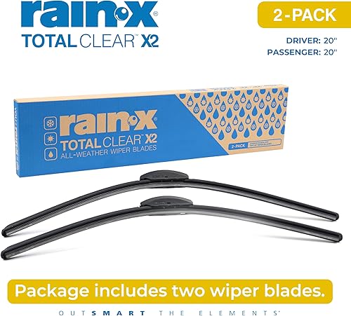 Miniatura 94 de Rain-X 810162 Latitude - Limpiaparabrisas repelentes al agua 2 en 1 de 24 y 20 pulgadas, paquete de 2, repuestos para automóviles con fórmula
