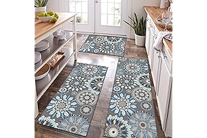 Farmhouse Kitchen Rugs - Bsmathom Boho Kitchen Rug Sets 3 Piece - Washable, Non-Slip, Vintage