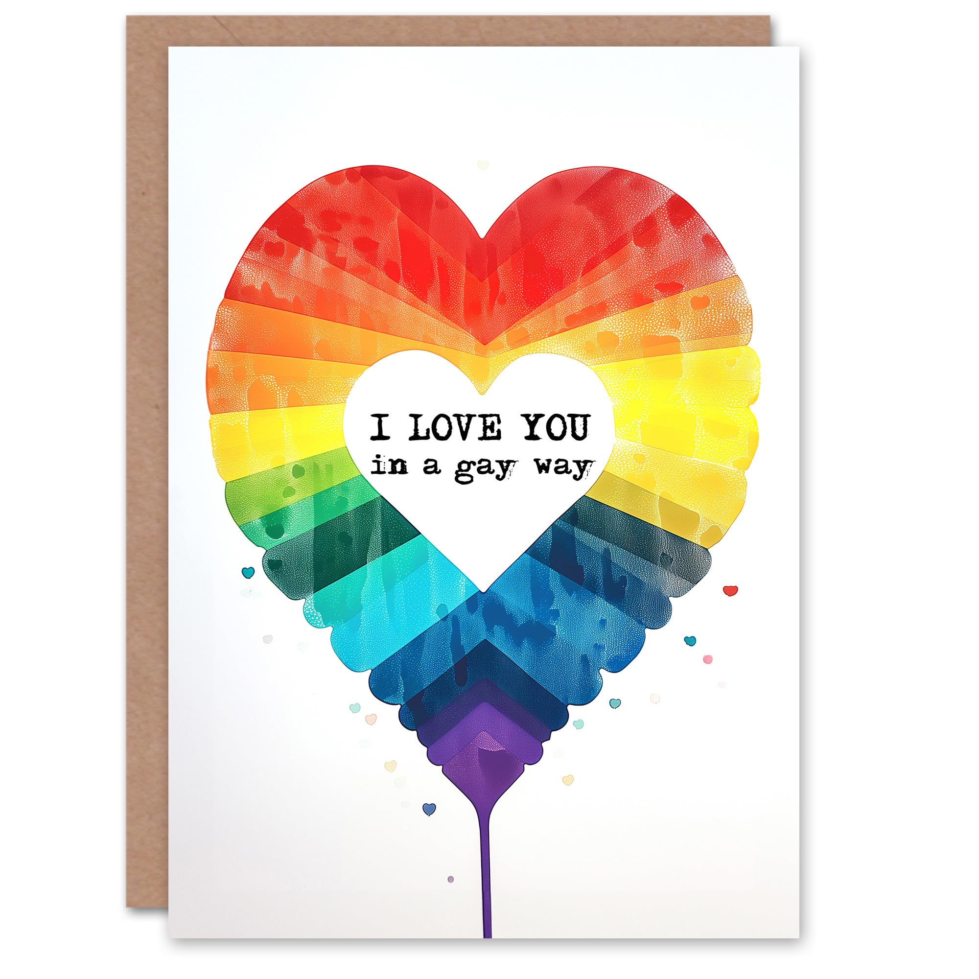 Artery8 Valentines Day Greeting Card Rainbow Heart Gay Love For Him or Her