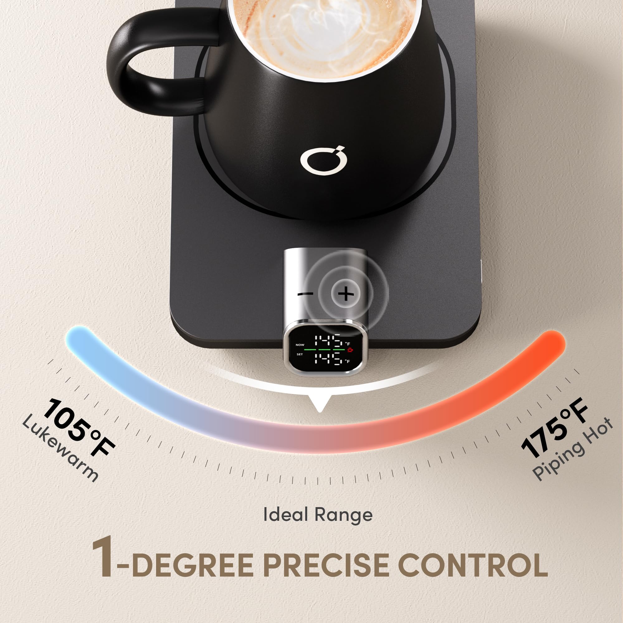 ikago - Juego de 2 tazas de café calentadas y tazas – Plato calentador de tazas con apagado automático, 2 unidades, placa calentadora de taza de café eléctrica precisa para computadora, regalo fresco
