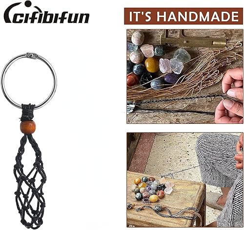 Miniatura 4 de Llavero de cristal hecho a mano, botella de deseos de cristales naturales, bolsa de cuerda, protección Fengshui con encanto curativo