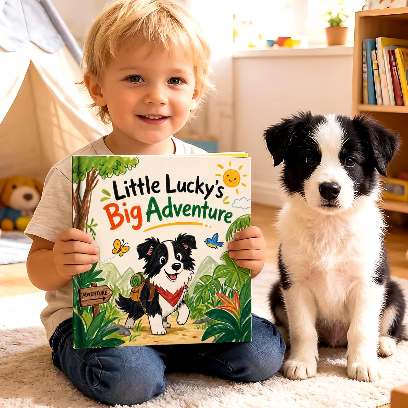 Personalisiertes Hundegeschichtenbuch Foto Name, Kinderabenteuer, Gute Nacht, Erinnerung Haustier Weihnachten Geburtstag Liebhaber Babyparty