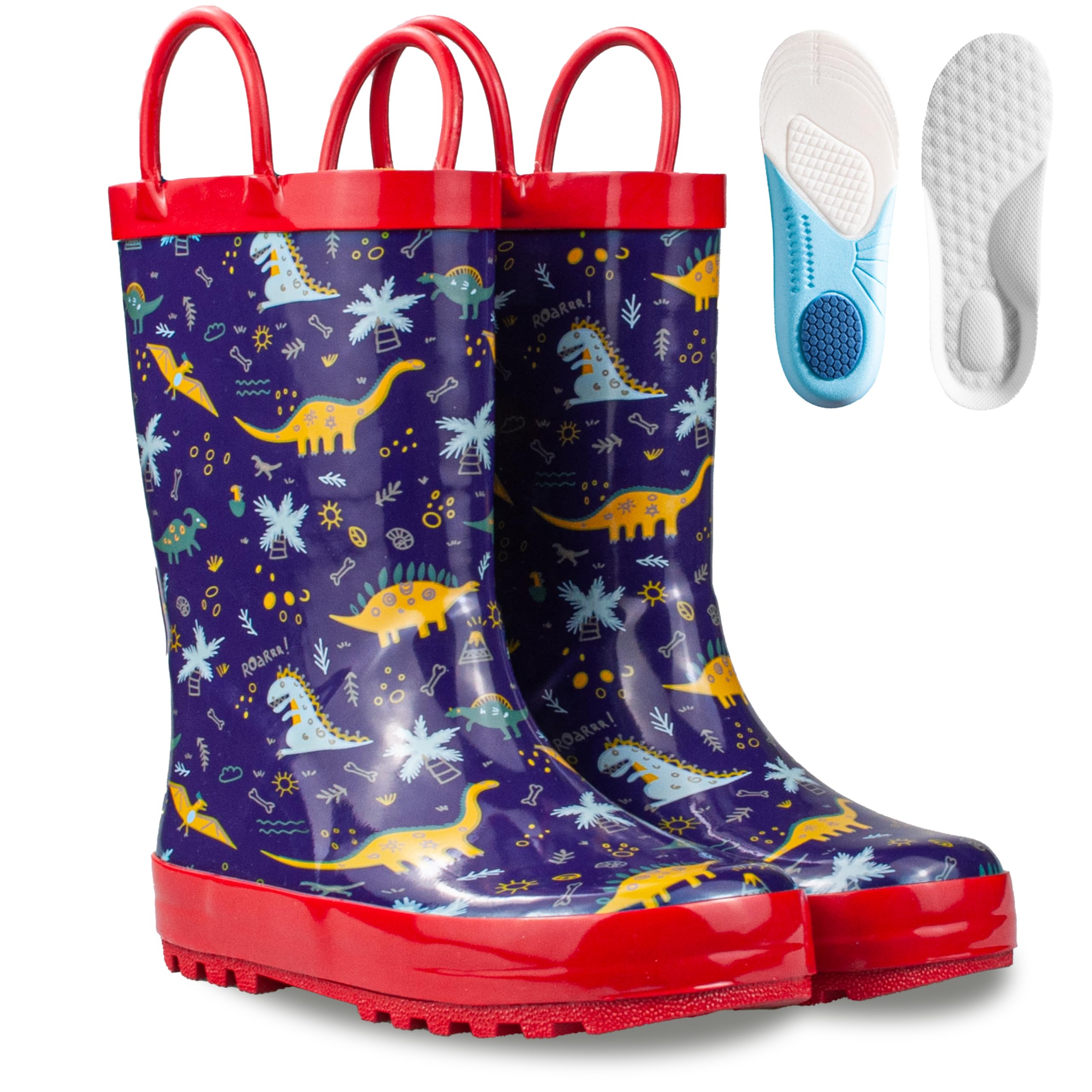 Kids Rain Boots with Cotton Lining, Rubber Construction, Prints for Comfort and Style