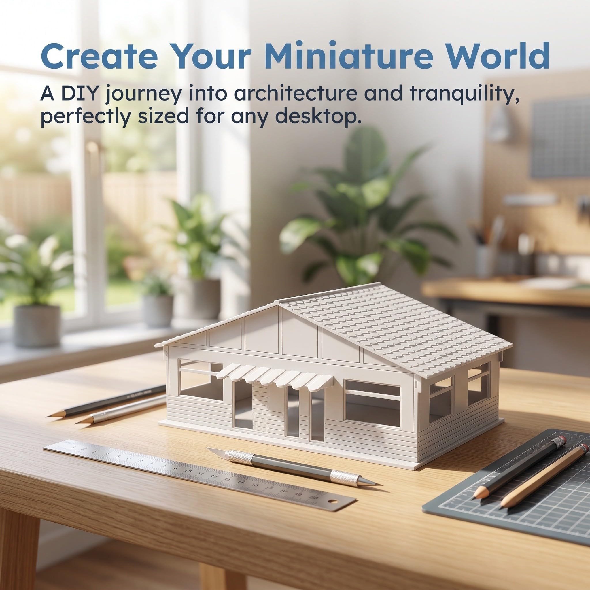 Zerodeko Modellino di casa in miniatura, scala 1:64, di paesaggio con