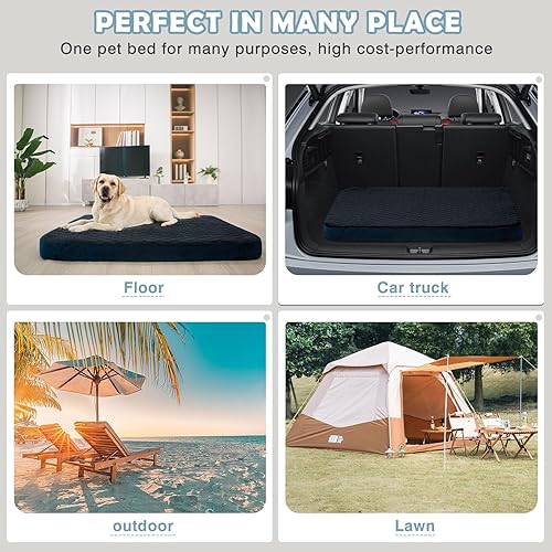 Miniatura 7 de JoicyCo Cama para perros extragrandes, colchón ortopédico de espuma Jumbo XL para perro, cama de dormir para mascotas de 47 pulgadas, parte inferior