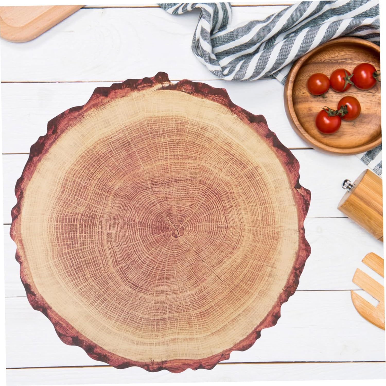 COLLBATH 4pcs Tree Stump Coasters Heat-Resistant Placemats Dining Table Mats for Home Restaurant and Tea House Use Material for Long-Lasting Protection