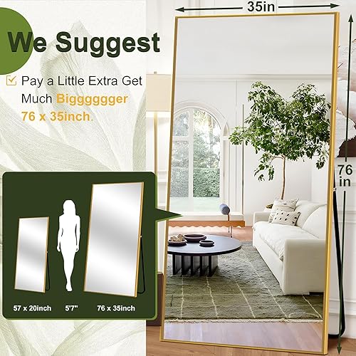 Vista 25 de NicBex - Espejo arqueado, de cuerpo entero, 64 x 24 pulgadas, con marco de aleación de aluminio, soporte, negro, se puede colocar de pie, apoyar