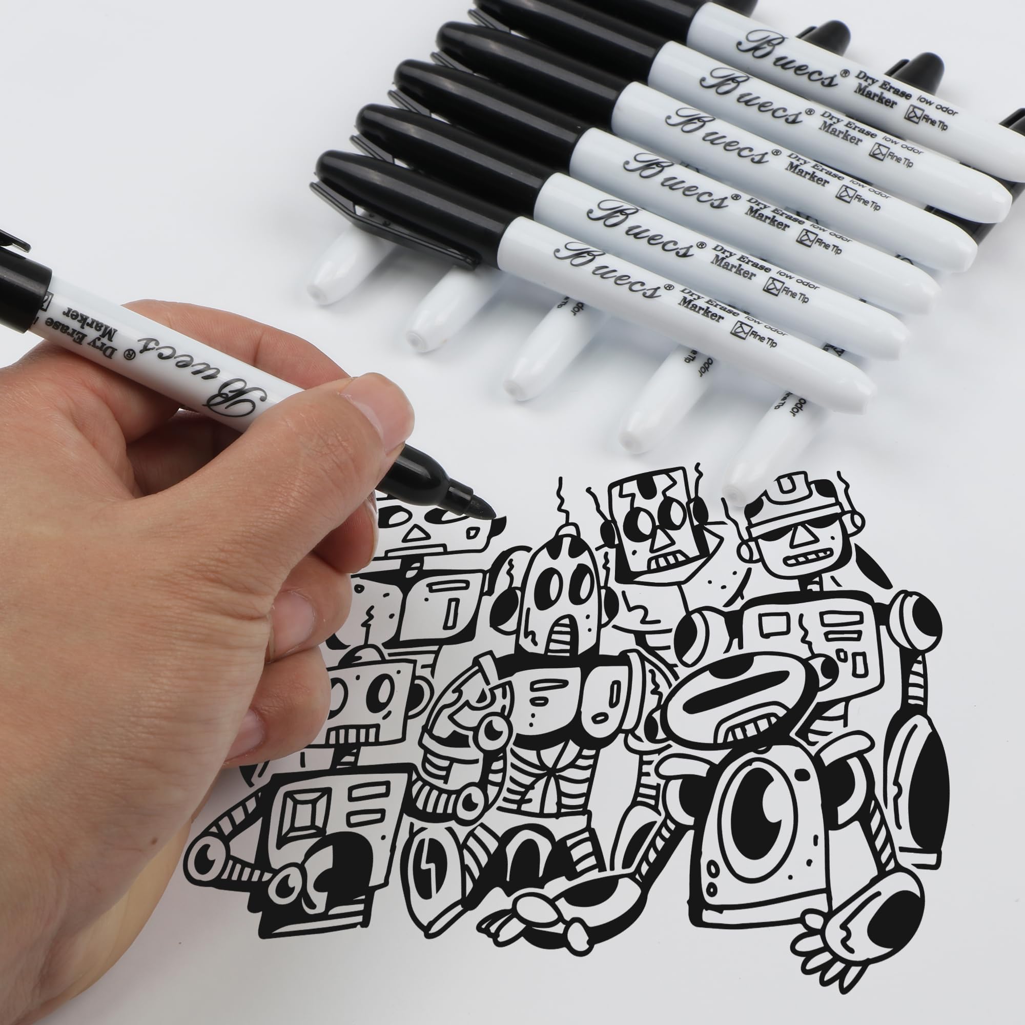 Black Dry Erase Markers Low-Odor 60 Count Fine Point Perfect for Writing on Whiteboards Dry-Erase Boards Glass School — view 4