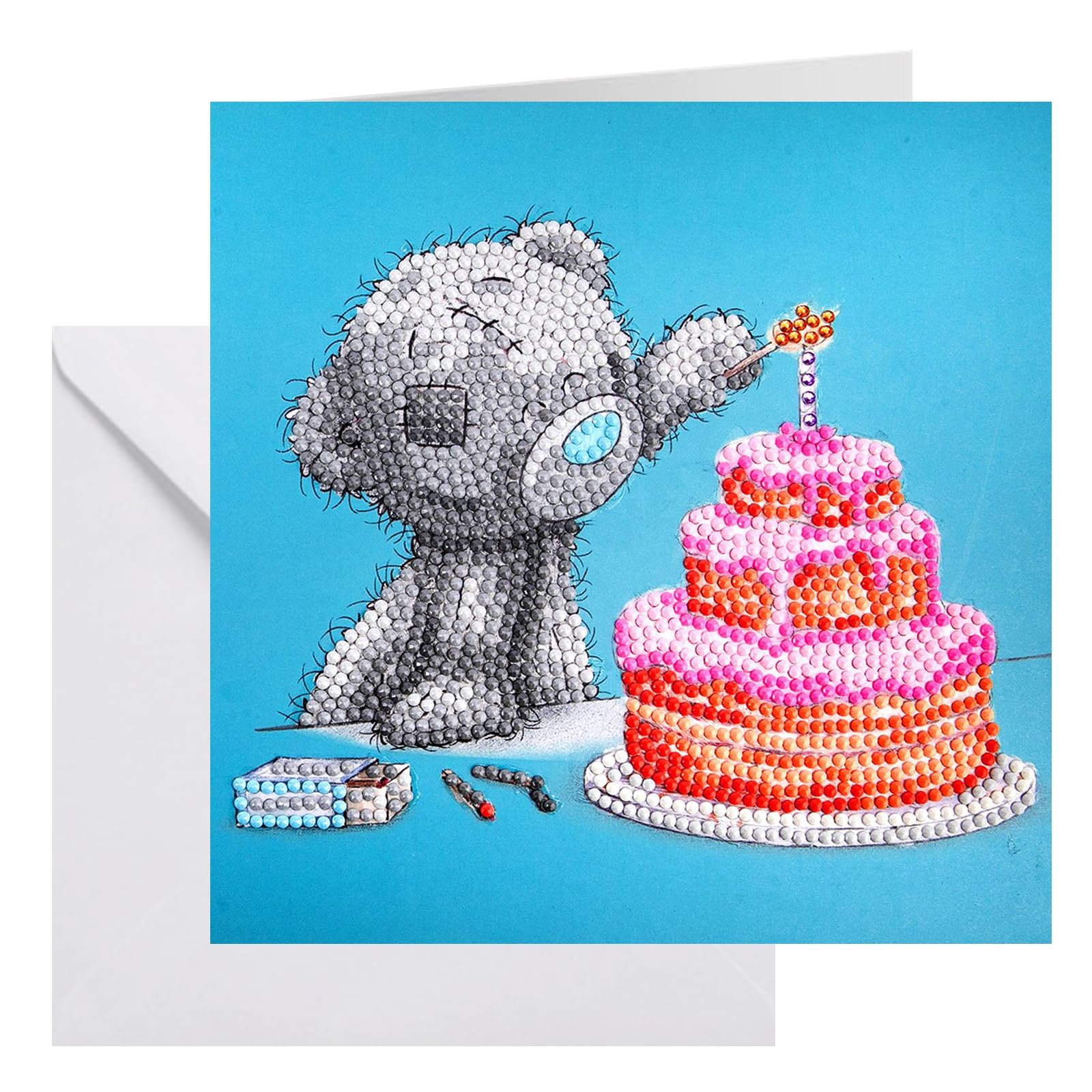 CRYSTAL ART Happy Birthday Tatty Teddy Card 18x18cm