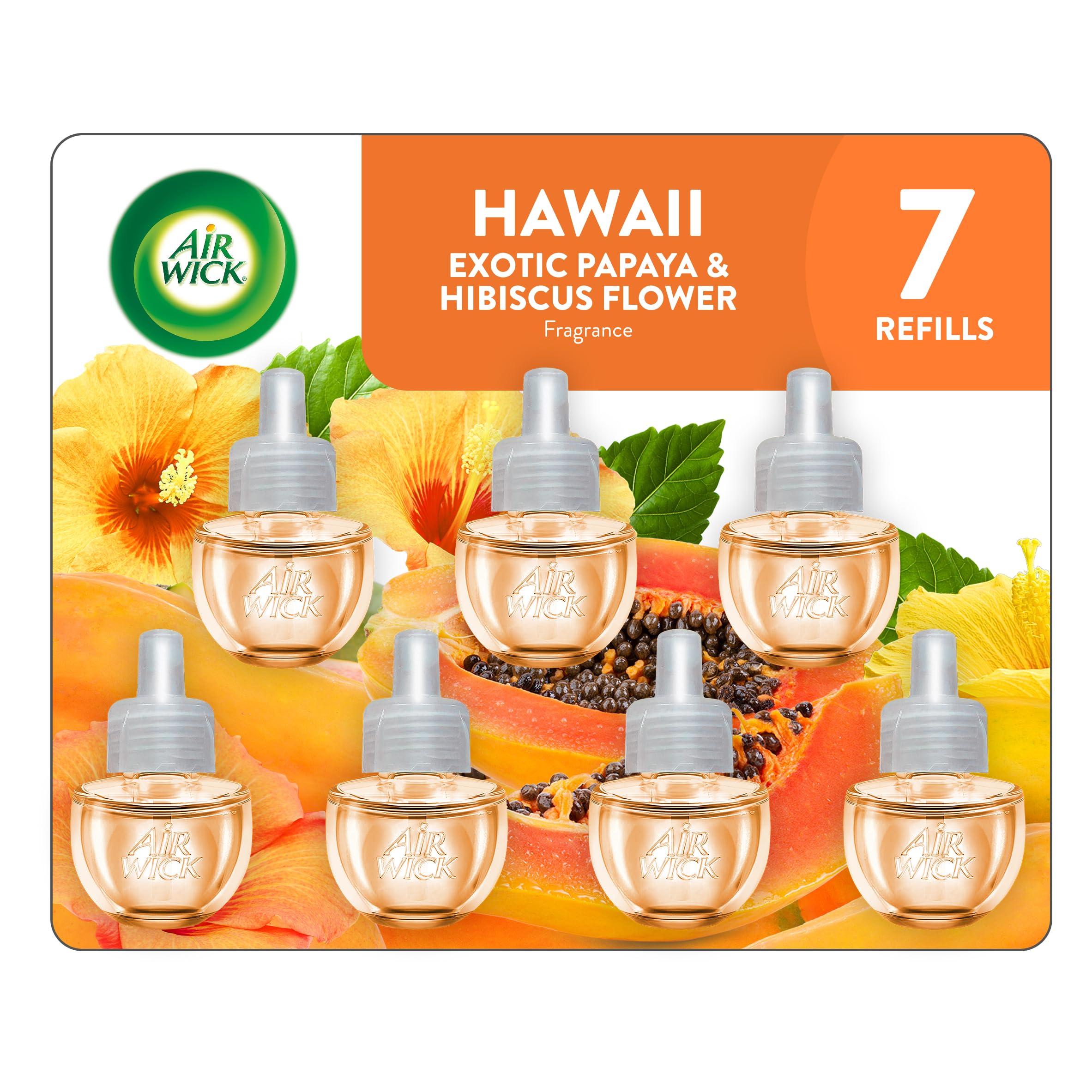 Air Wick Plug in Scented Oil Refill, 7 ct, Hawaii, Air Freshener, Essential Oils