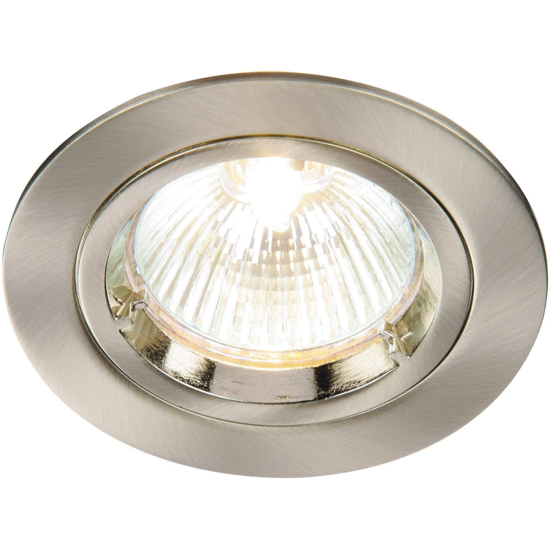 Saxby Cast 50W Modern Decorative Fixed Satin Nickel Halogen GU10 Dimmable Recessed Downlight