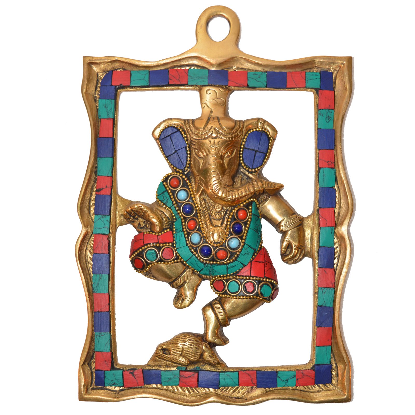 Ganesh en laiton cadre anti stress statuette protectrice contre les obstacles