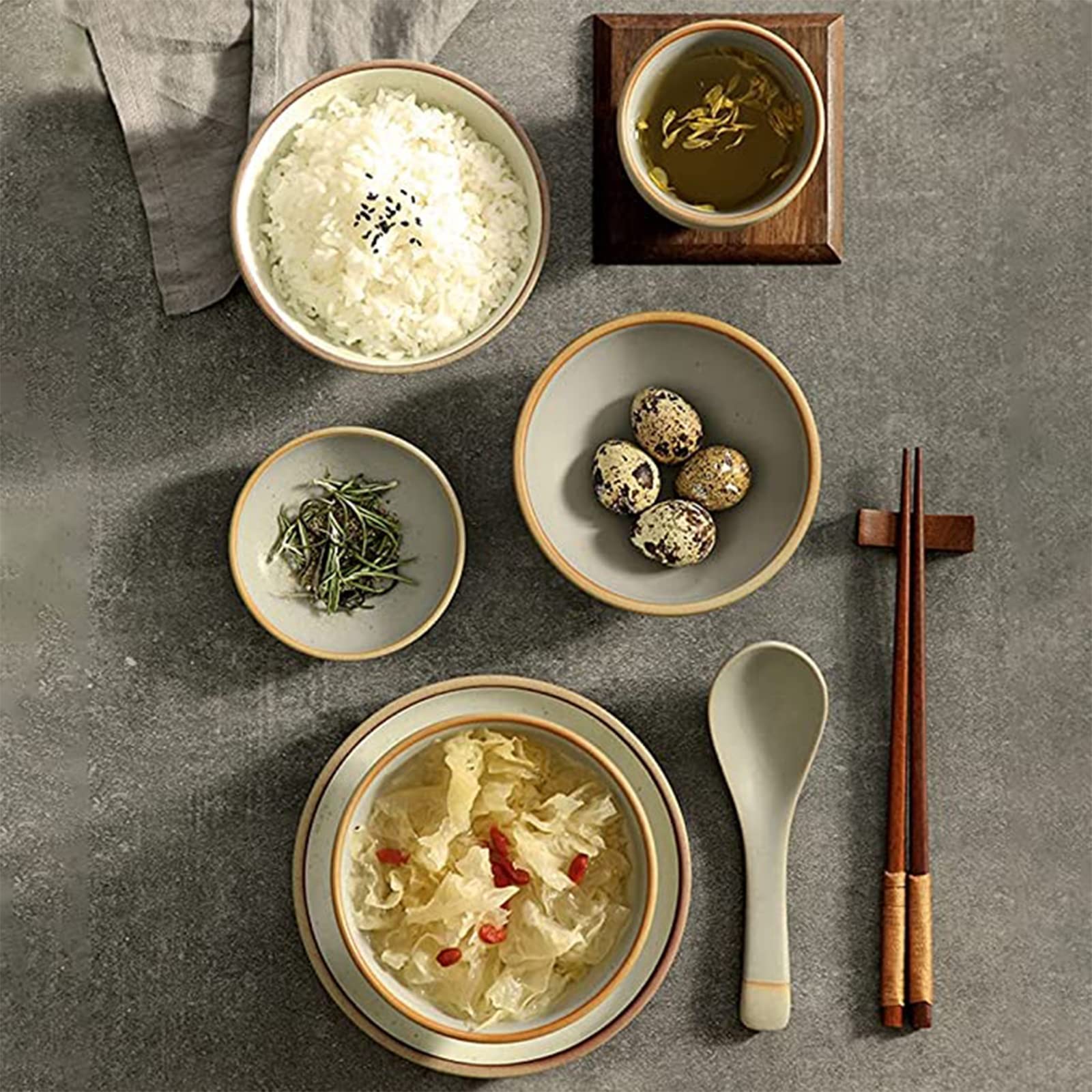 Amazon.com: UWYTGF Plate and Bowl SetStoneware Dinnerware