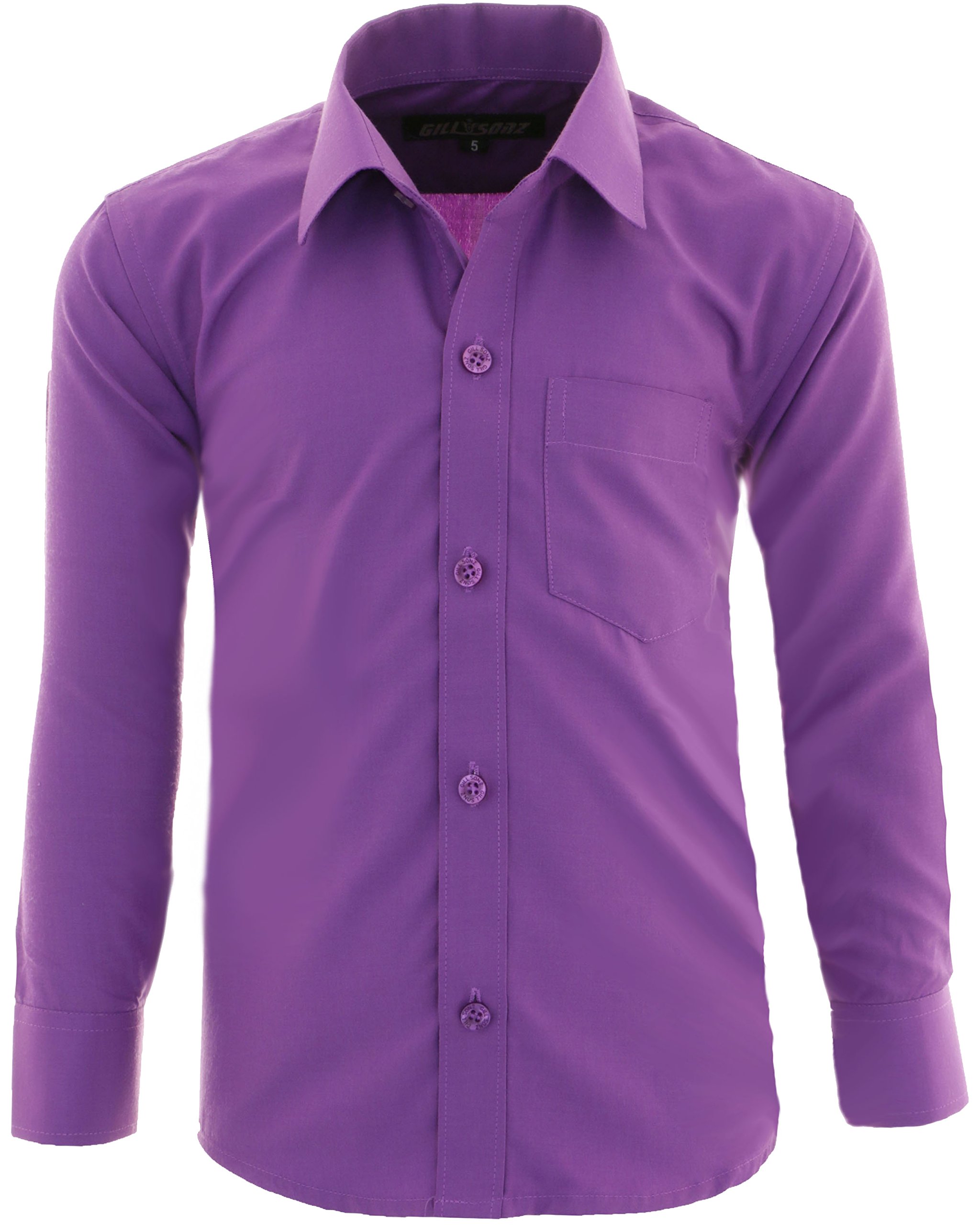 GILLSONZ A1vDa - Camisa de manga larga para niños, fácil de planchar, 9 colores, talla 86-170