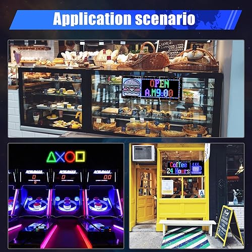 Miniatura 6 de XIAOOHO Señal LED, señal LED programable, pantalla LED flexible de mensajes de desplazamiento, aplicación Bluetooth, diseño de colores, animaciones,