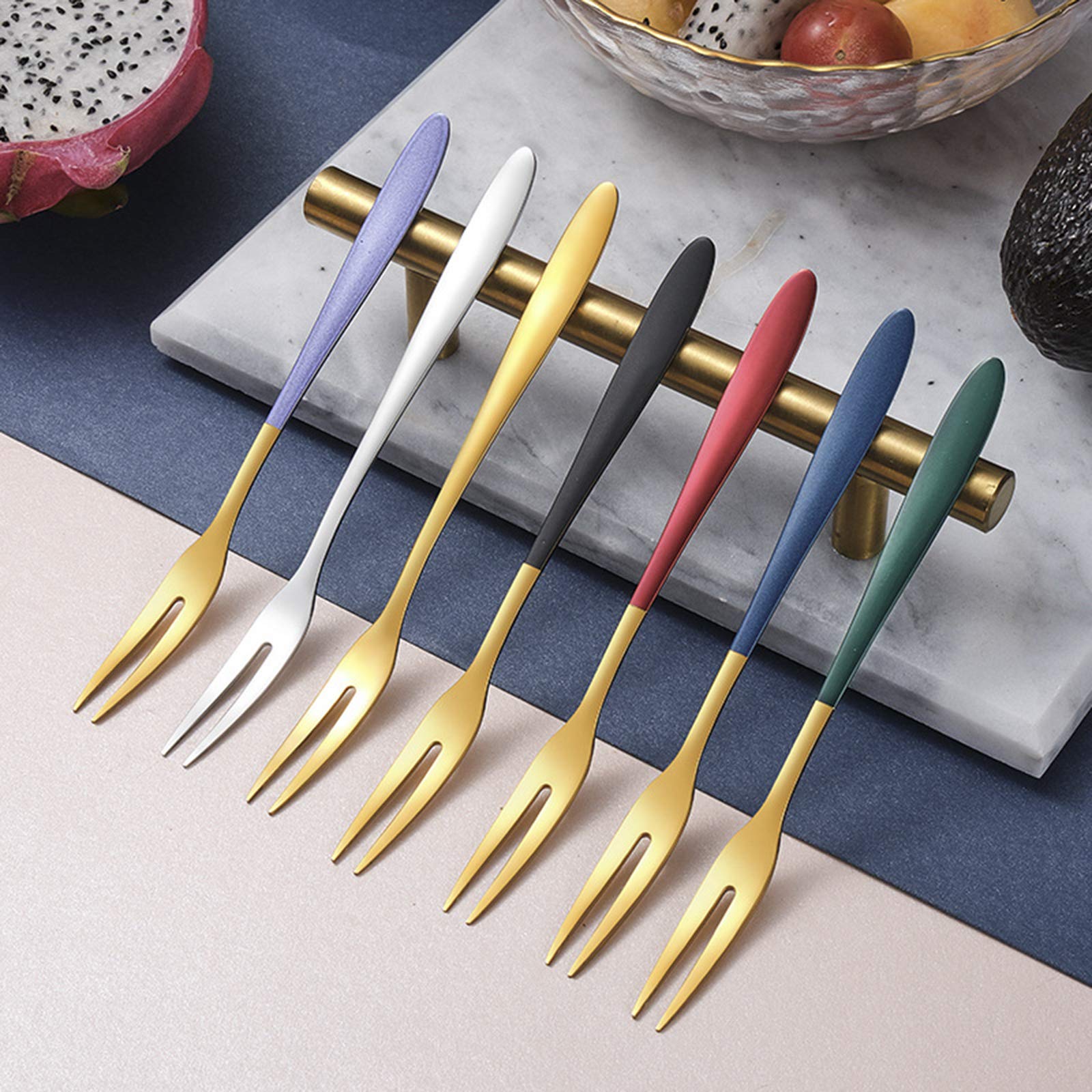 SHIDHMI Stainless Steel Fork Set for Dessert Cake Fruit Salad Appetizer, Small Food-Grade Pastry Forks Mirror Polished Reusable, Dishwasher Safe Silver Metal Forks for Home Kitchen Party Pack of 4 4
