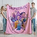 Korean Pop Demon Hunter Blanket – Huntrix Design Soft Fleece/Minky/Sherpa Throw, Cozy Anime Gamer Blanket, Unique Gift Huntrix Blanket & Gaming Fans, Couch and Bed Decor