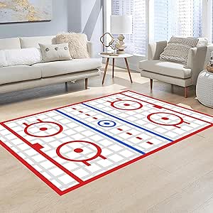 Amazon.com: Ice Hockey Area Rug, 5x7ft Sports Ball Boys Playroom Non ...