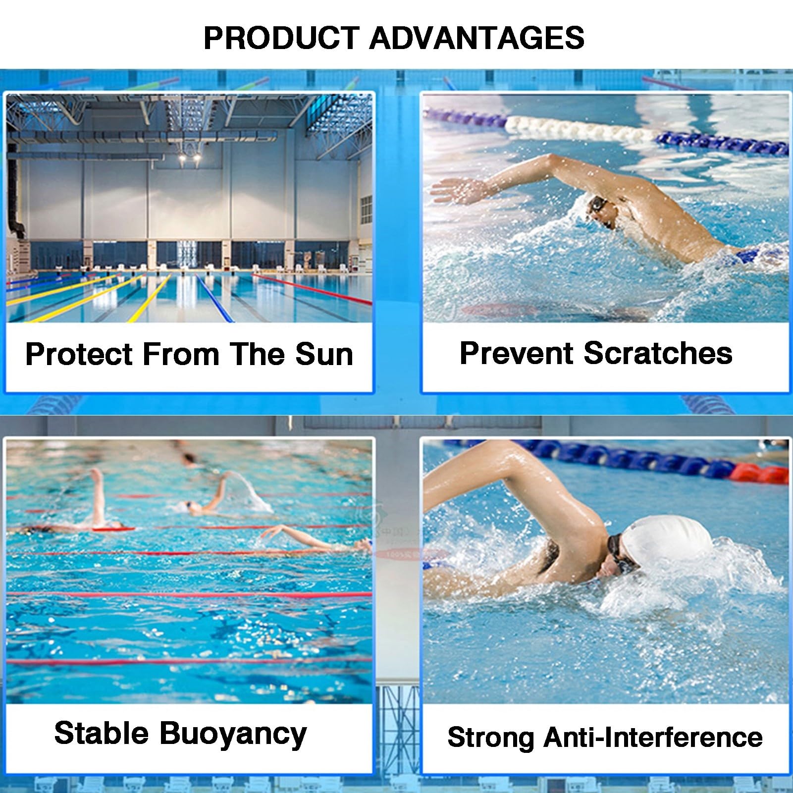 Línea de Carril de Piscina Hexagonal de 12 cm (sin Ganchos)