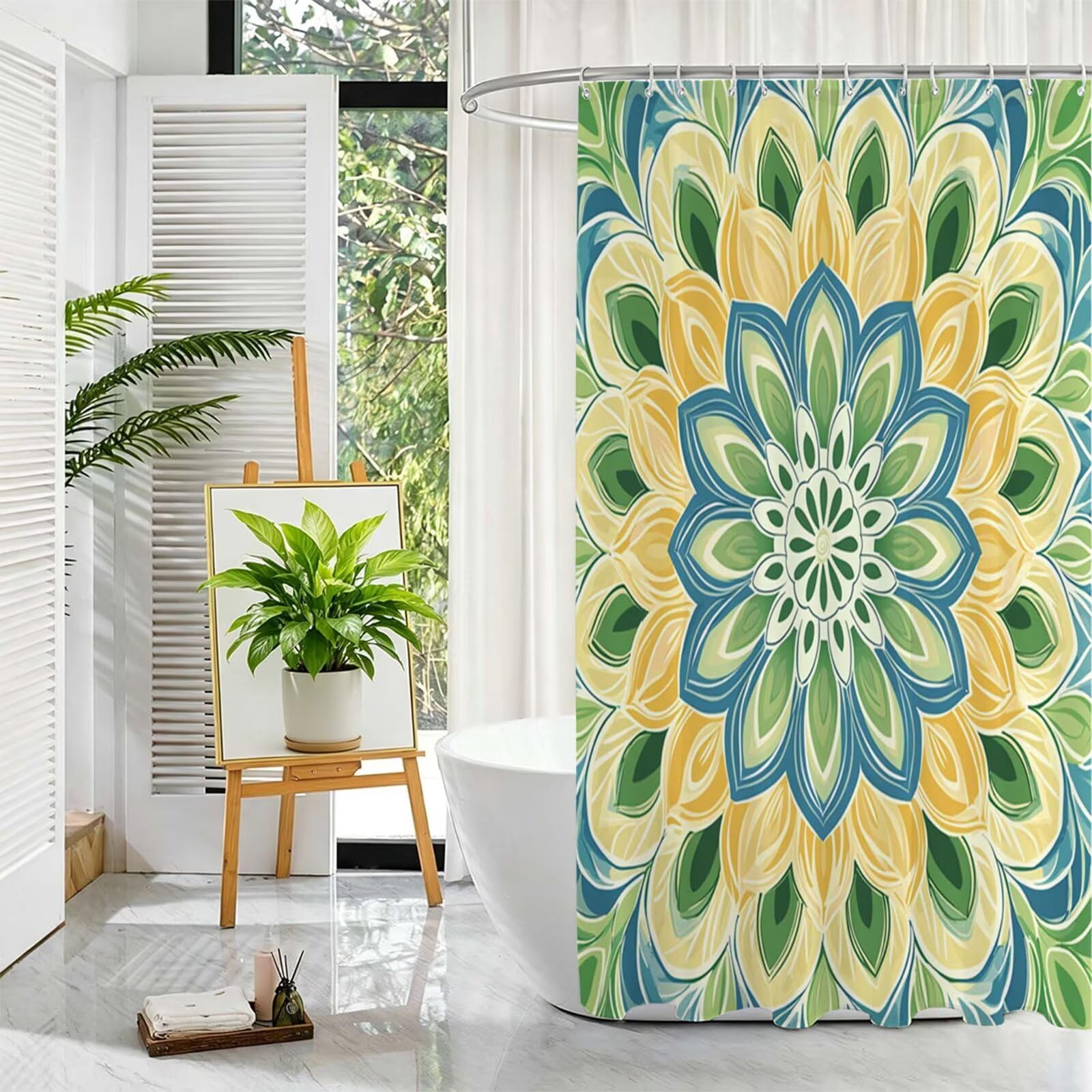 Grün Duschvorhang, 120x200cm Duschvorhang Badewanne L-38