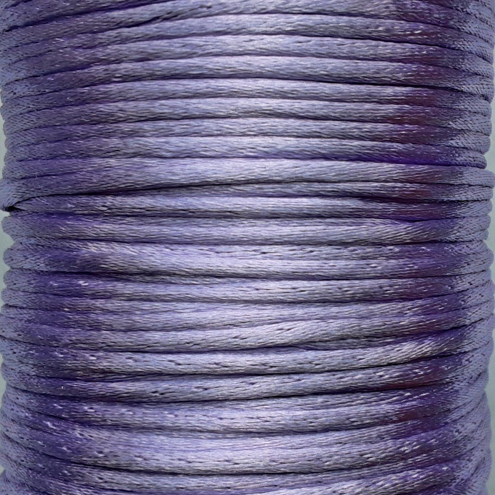 Mart-Mon Lavender Satin Cord 2Mm X 10M Rattail Knotting Thread Durable Silk For Crafts Jewellery Making (Lavender)