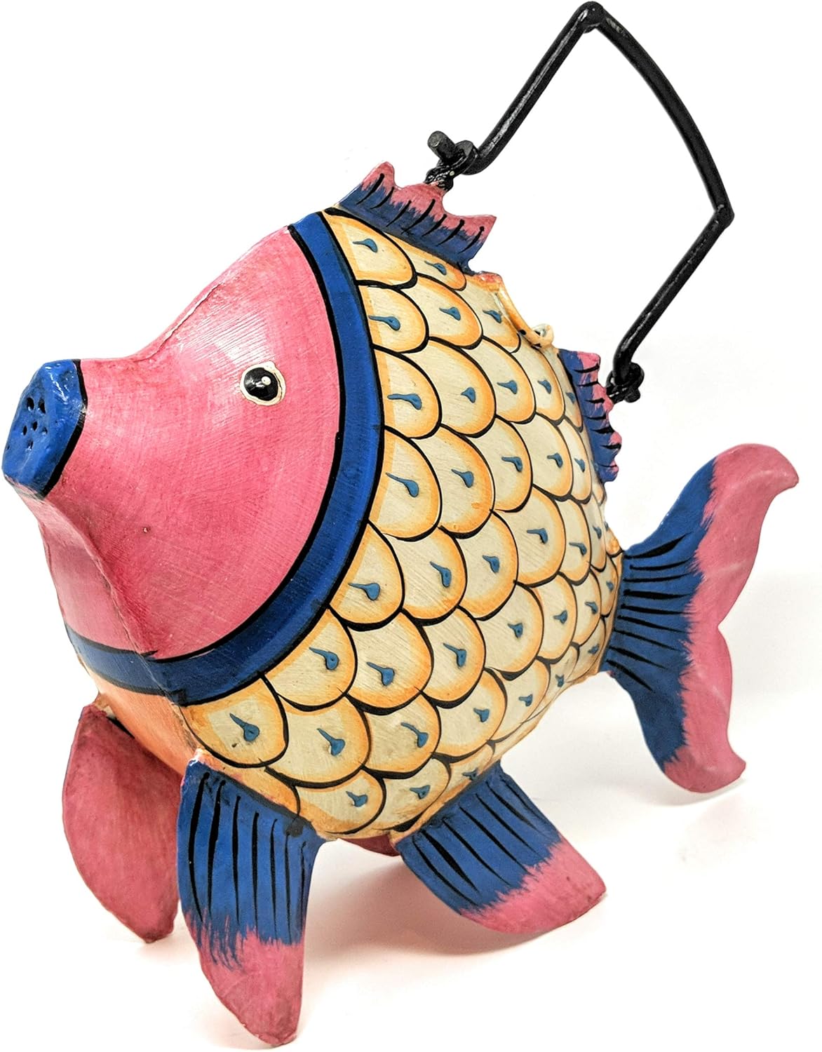 Fun Clownfish Small Metal Watering Can for Outdoor/Indoor Use on House Plants, or Garden - Decorative and Functional Design Handcrafted and Painted by Metal Artisans (Candy Clown Fish)