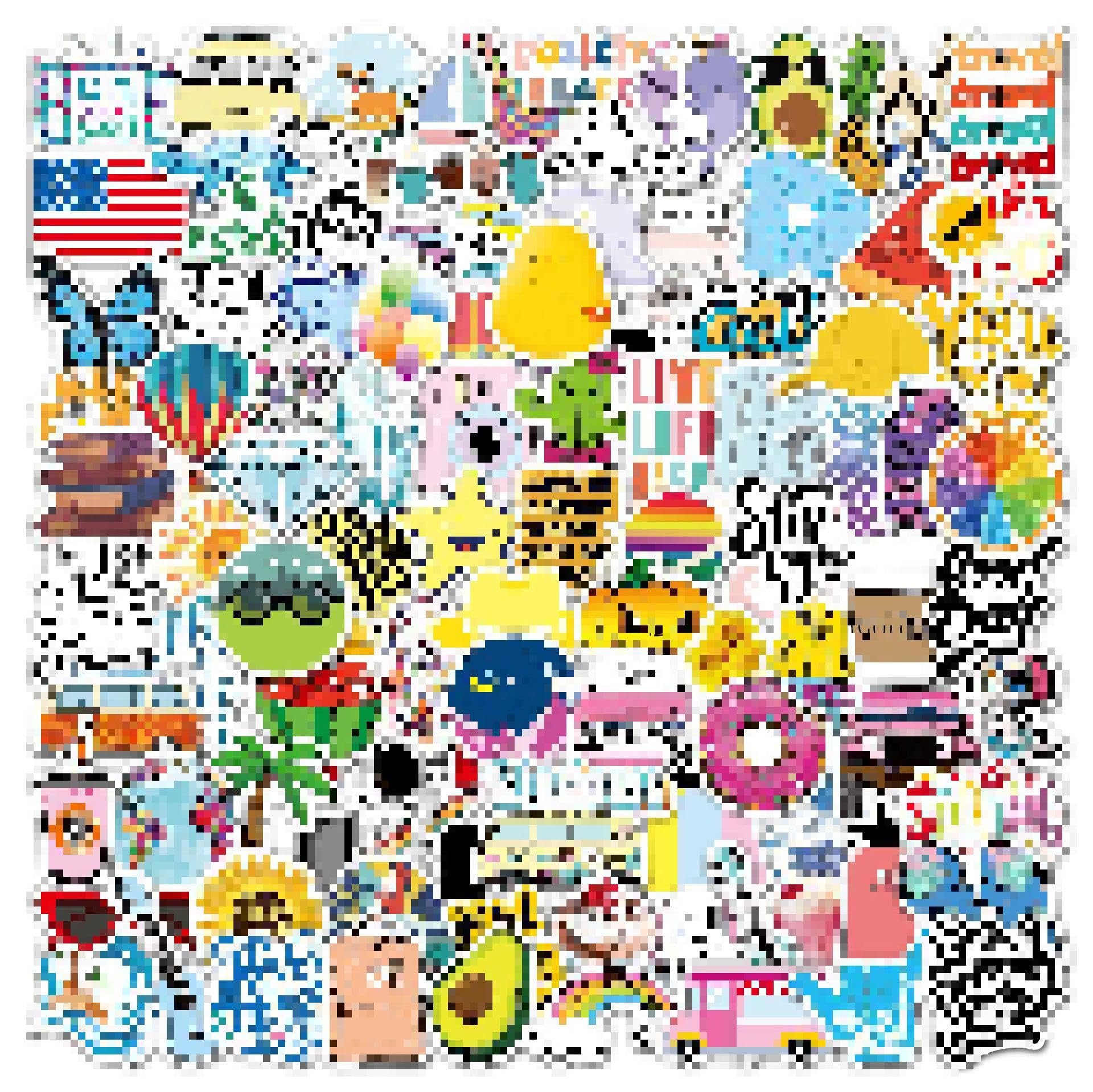 REEKNOKOL 100 Pezzi Stickers Aesthetic, Adesivi Scrapbooking, Sticker Aesthetic, Adesivi Vinilici Impermeabili per Bottiglie d'Acqua, Scrapbooking, Diario, Computer Portatile(Boho 1